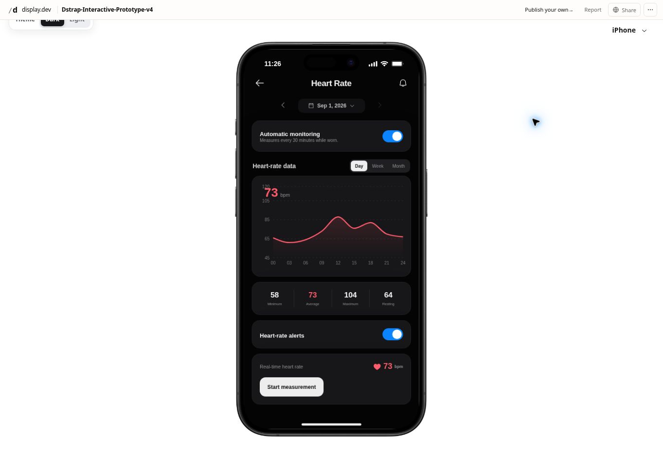 DTstrap Know your rhythm. app interface preview